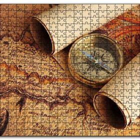 Cakapuzzle Eski Harita Fermanlar ve Pusula Mdf 500 Parça Puzzle