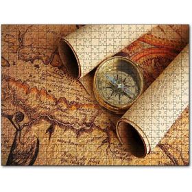 Cakapuzzle Eski Harita Fermanlar ve Pusula Mdf 500 Parça Puzzle