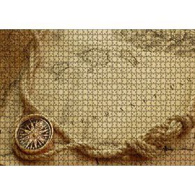 Cakapuzzle Eski Harita Keten Halat ve Pusula 120 Parça Ahşap Puzzle