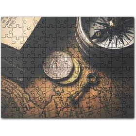 Cakapuzzle Eski Harita Madeni Paralar Pusula ve Anahtar Mdf 1000 Parça Puzzle