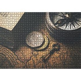 Cakapuzzle Eski Harita Madeni Paralar Pusula ve Anahtar Mdf 1000 Parça Puzzle