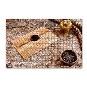 Cakapuzzle Eski Harita Mühürlü Mektup Mum ve Pusula 120 Parça Ahşap Puzzle