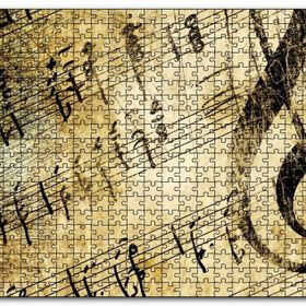 Cakapuzzle Eski Kağıt Dev Sol Anahtarı ve Notalar Mdf 120 Parça Puzzle