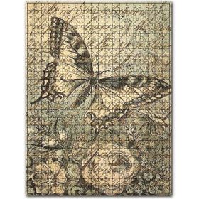 Cakapuzzle Eski Kart Postalda Kelebek Çiçek Görseli 120 Parça Puzzle