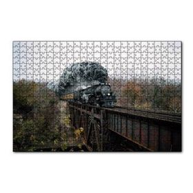 Cakapuzzle Eski Köprü ve Buharlı Kara Tren 120 Parça Ahşap Puzzle