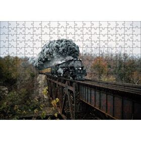 Cakapuzzle Eski Köprü ve Buharlı Kara Tren 120 Parça Ahşap Puzzle