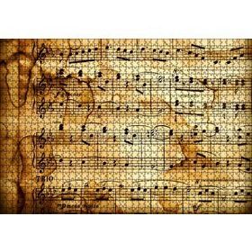 Cakapuzzle Eski Lekeli Kağıtta Notalar ve Ritimler 120 Parça Ahşap Puzzle