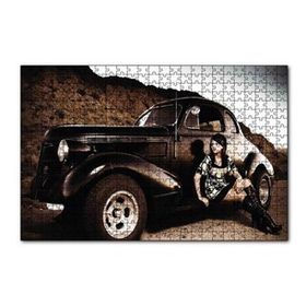Cakapuzzle Eski Model Araba ile Kız 120 Parça Puzzle