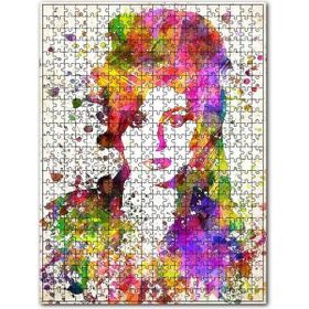 Cakapuzzle Eski Renkli Amy Winehouse Art Görseli Ahşap 255 Parça Puzzle