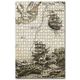 Cakapuzzle Eski San Pedro Haritası ve Gemiler Ahşap 500 Parça Puzzle