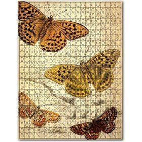 Cakapuzzle Eski Sarı Renkli Kelebekler Görseli 120 Parça Puzzle