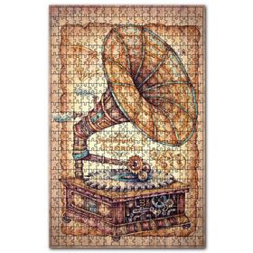 Cakapuzzle Eski Steampunk Gramofonu Görseli Ahşap 1000 Parça Puzzle