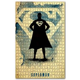 Cakapuzzle Eski Supermen Figürü ve Logo Görseli Ahşap 255 Parça Puzzle