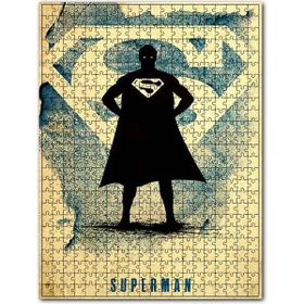 Cakapuzzle Eski Supermen Figürü ve Logo Görseli Ahşap 255 Parça Puzzle