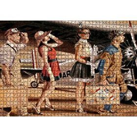 Cakapuzzle Eski Uçak Pilotlar ve Kadın Yolcular 120 Parça Ahşap Puzzle