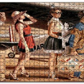 Cakapuzzle Eski Uçak Pilotlar ve Kadın Yolcular Mdf 1000 Parça Puzzle