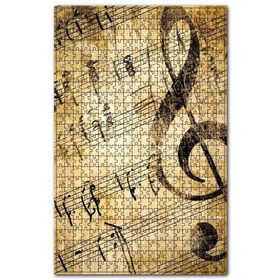 Cakapuzzle Eski Zeminde Notalar Görseli Ahşap 1000 Parça Puzzle