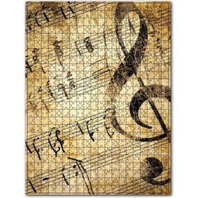 Cakapuzzle Eski Zeminde Notalar Görseli Ahşap 1000 Parça Puzzle