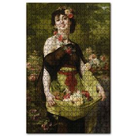Cakapuzzle Eteğinde Çiçekleriyle Çiçekçi Kız Ahşap 255 Parça Puzzle