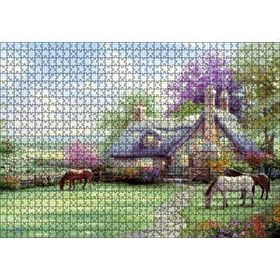 Cakapuzzle Evi ve Atlar Doğa 120 Parça Ahşap Puzzle