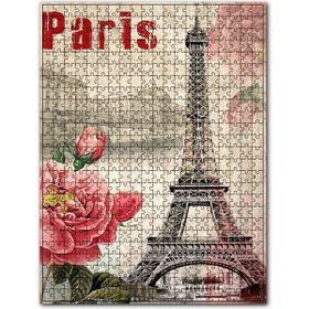 Cakapuzzle Eyfel Gül Paris Mektup Görseli 500 Parça Puzzle