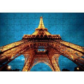 Cakapuzzle Eyfel Kulesi Gece Alttan Görünüm 120 Parça Ahşap Puzzle
