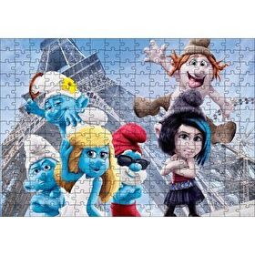 Cakapuzzle Eyfel Kulesi ve Şirinler 120 Parça Ahşap Puzzle