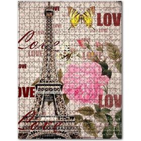 Cakapuzzle Eyfel Saat Kulesi Gül Kelebek Love Görseli 120 Parça Puzzle