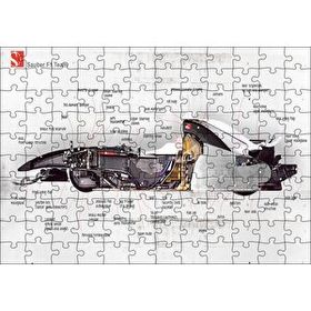 Cakapuzzle F1 Arabasının Anatomisi Görseli 120 Parça Ahşap Puzzle