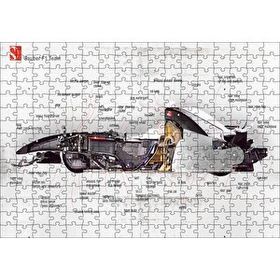 Cakapuzzle F1 Arabasının Anatomisi Görseli 120 Parça Ahşap Puzzle