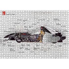 Cakapuzzle F1 Arabasının Anatomisi Görseli 120 Parça Ahşap Puzzle