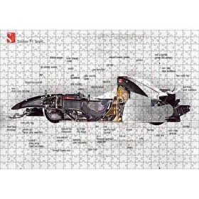 Cakapuzzle F1 Arabasının Anatomisi Görseli 120 Parça Ahşap Puzzle