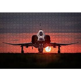 Cakapuzzle F4 Phantom Süpersonik Jet ve Günbatımı 120 Parça Ahşap Puzzle
