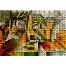 Cakapuzzle Factory at Horto de Ebro 1909 by Pablo Picasso 120 Parça Ahşap Puzzle