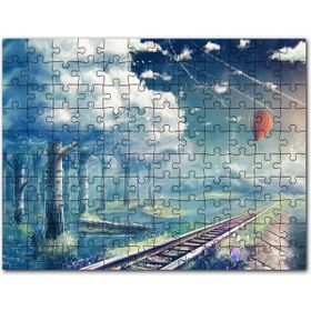 Cakapuzzle Fantastik Gökyüzü Demiryolu Uçan Balon Orman Mdf 1000 Parça Puzzle