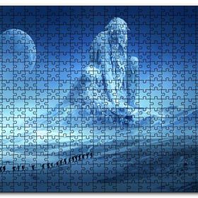 Cakapuzzle Fantastik Heykel ve Dağcılar Ahşap 1000 Parça Puzzle