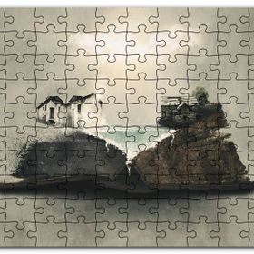 Cakapuzzle Fantastik Kitap Sayfaları Üstünde Eski Evler Mdf 1000 Parça Puzzle