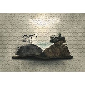 Cakapuzzle Fantastik Kitap Sayfaları Üstünde Eski Evler Mdf 255 Parça Puzzle