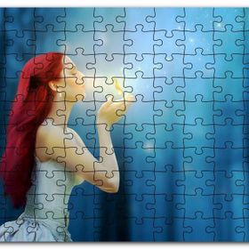 Cakapuzzle Fantastik Kızıl Saçlı Kız ve Denizatı Mdf 500 Parça Puzzle