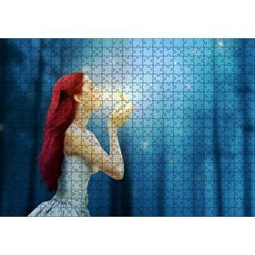 Cakapuzzle Fantastik Kızıl Saçlı Kız ve Denizatı Mdf 500 Parça Puzzle