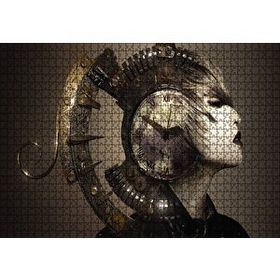 Cakapuzzle Fantastik Mekanik Kadın Saat Çarklar 1000 Parça Puzzle