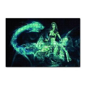 Cakapuzzle Fantastik Svaşçı Kadın Ejderha 120 Parça Ahşap Puzzle