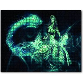 Cakapuzzle Fantastik Svaşçı Kadın Ejderha Mdf 255 Parça Puzzle