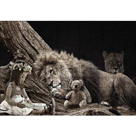 Cakapuzzle Fantazi Küçük Kız Aslan Aile 120 Parça Puzzle