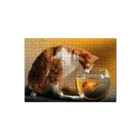 Cakapuzzle Fanustaki Balık ve İzleyen Kedi 120 Parça Ahşap Puzzle