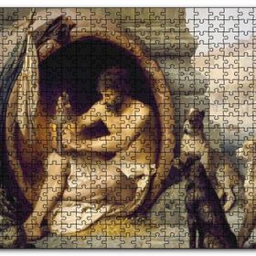 Cakapuzzle Fıçının İçindeki Diogenes ve Köpekler Mdf 120 Parça Puzzle