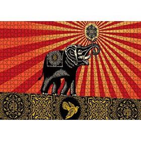 Cakapuzzle Fil Kuş ve Tribal Desenler Mdf 1000 Parça Puzzle