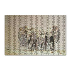 Cakapuzzle Fil Sürüsü ve Tozlu Topraklar 120 Parça Ahşap Puzzle