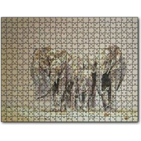 Cakapuzzle Fil Sürüsü ve Tozlu Topraklar Mdf 120 Parça Puzzle