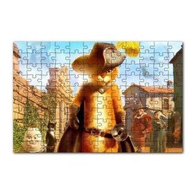 Cakapuzzle Film Çizmeli Kedi Görseli 120 Parça Ahşap Puzzle